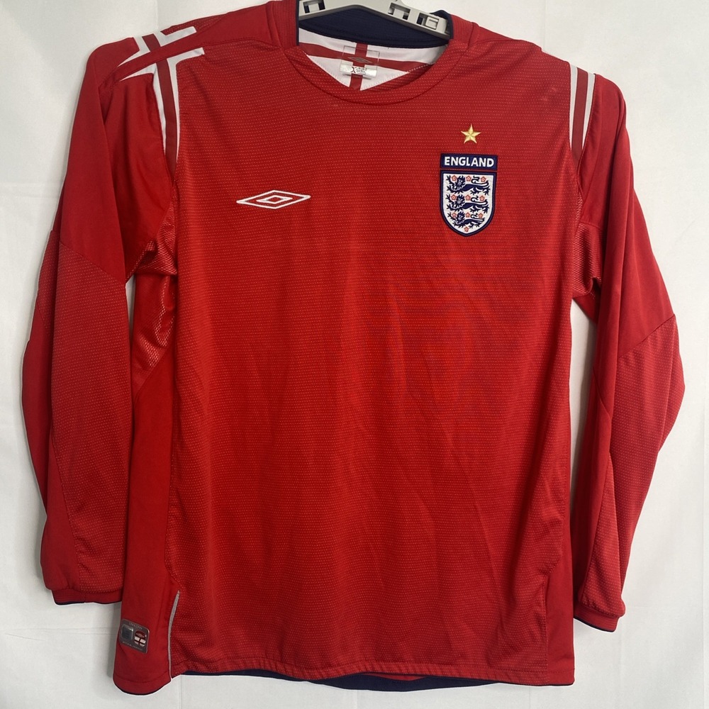 2004/2006 ENGLAND UMBRO LONGSLEEVE‎ SHIRT RARE FOOTBALL SZ L VINTAGE JERSEY